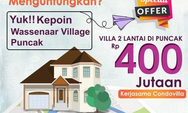 Villa 2 Lantai Asri dan Nyaman di Puncak View Gunung Gede Pangrango dan Cianjur City Light Harga Cuma 400 juta-an.