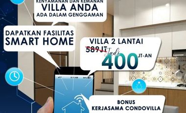 Villa 2 Lantai Asri dan Nyaman di Puncak View Gunung Gede Pangrango dan Cianjur City Light Harga Cuma 400 juta-an.