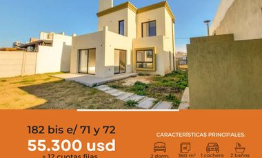 Casa en venta - 2 dormitorios 2 baños - 110 mts2 - Barrio El Paraíso, Los Hornos [FINANCIADA]