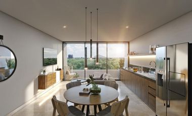 Departamento 1 recamara, 1er nivel, amenidades, en Montebello, Mérida.