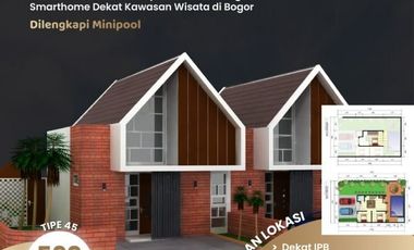 Villa Dijual Plus Smarthome Gratis kolam renang Hook Tanah Luas Dekat Wisata Gn Bunder Bogor