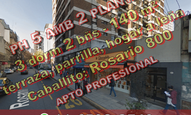 LUJOSO PH en Venta en Caballito 5 ambientes, 3 dormitorios, 2 baños, terraza, parrilla, hogar a leña 140 m2 - Rosario 800