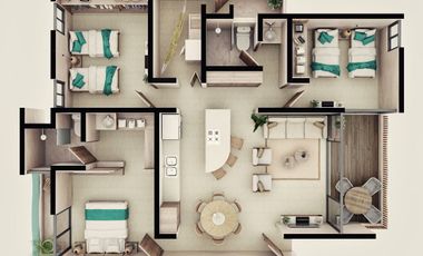 Departamento en Venta en Olmar, Chicxulub