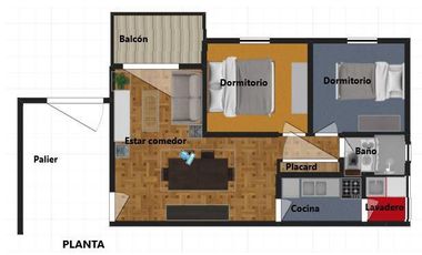 VENTA Dpto. 3 amb. al frente en Barrio Municipal, Longchamps