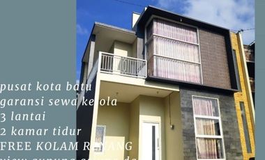 Villa Di Kota Wisata Batu Dekat JP 2 dan BNS di lengkapi rooftop