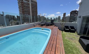 Depto categoria 3 ambientes, 2 baños, balcón, edificio con piscina, SUM y solárium