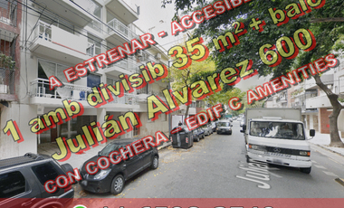 NUEVO PRECIO - A ESTRENAR - Monoambiente divisible en Venta en Villa Crespo 35 m2 + balcón, con cochera opcional y amenities - Julián Alvarez 600