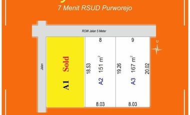 90 Jt-an; Tanah Purworejo, Luas 150 m&sup2; ; Legalitas SHM