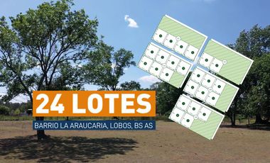 Loteo con lotes de 41m x 46m en La Araucaria, Lobos