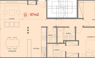 Depto 3 ambientes Suite Balcon Terraza Ramos Mejia (3D)