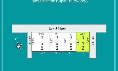 Tanah Sindurjan, 400 Meter Kantor Bupati SHM Pekarangan,