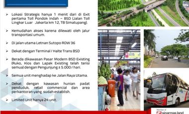 Ruko pasar modern BSD 3 lantai hook siap usaha strategis
