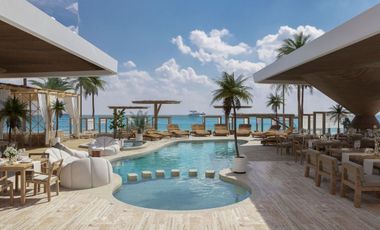 Departamento vista al mar con club de playa, pre-construccion en venta Cancun.