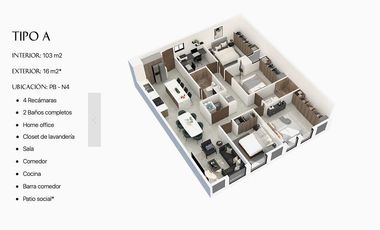 DEPARTAMENTO EN VENTA zona tec ROMA MONTERREY