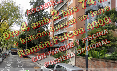 COCHERA CUBIERTA OPCIONAL - Departamento en Venta en Floresta 4 ambientes 2 baños + balcón 74 m2 lateral en torre, con parque y piscina - Ramón Falcón 4000
