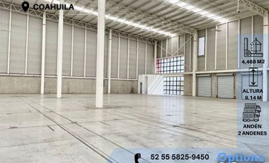Immediate rent in Coahuila of an industrial warehouse