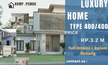 RUMAH BERKELAS MEWAH DI LINGKUNGAN KOMP PEMDA COCOK UNTUK INVESTASI