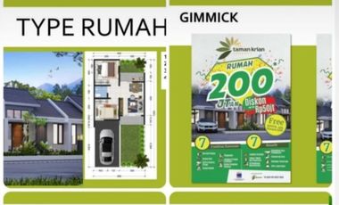Dijual Tama Krian Minimalis 300 Jutaan Row Jalan 8 Meter