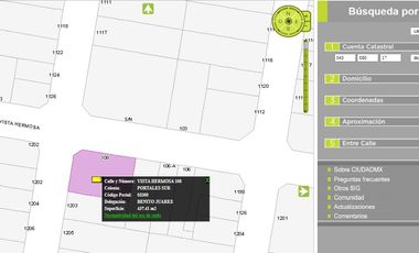 VENTA TERRENO VISTA HERMOSA COL. PORTALES SUR BENITO JUAREZ CDMX