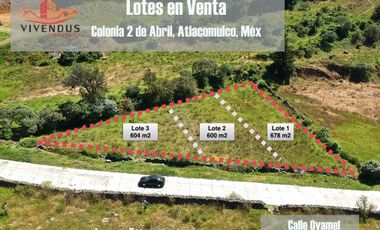 Lotes en venta Atlacomulco, Col. 2 de Abril