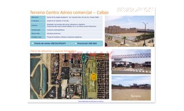 Se Vende Estratégico Terreno Industrial Con Un Area De 4500 Mt - Frente Al Aereopuerto Internacional Jorge Chavez Callao