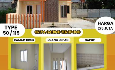 RUMAH DI JUAL DI PEKANBARU JL TEROPONG TYPE 50 LOKASI STRATEGIS