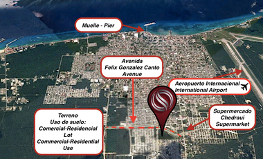 Terreno uso de suelo comercial-multifamiliar en venta en Cozumel