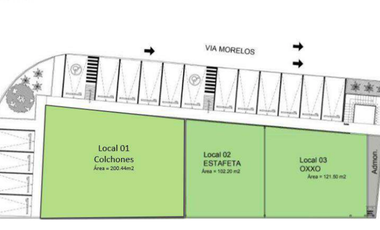 LOCALES EN RENTA EN VIA MORELOS 102.2m2, $ 20,440.00