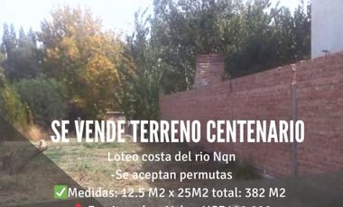 Se vende terreno en Centenario Loteo costa del Rio Neuquen