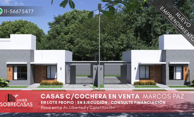 CASAS A ESTRENAR EN VENTA - Marcos Paz - Pcia. Bs.As.