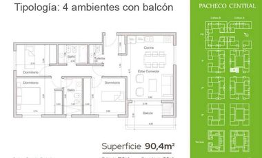 Departamento 2 amb. en Pacheco Central