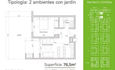 Departamento 2 amb. en Pacheco Central