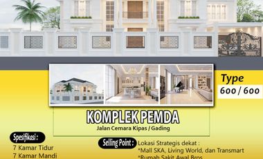 RUMAH DI JUAL 2 LANTAI DI KOMP PEMDA DENGAN INTERIOR LOAKSI STRATEGIS
