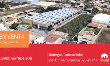 BODEGAS EN VENTA DE 377.44 m² hasta 628.43 m²