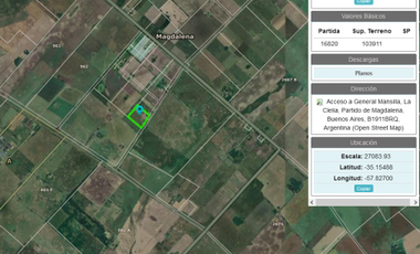 VENTA, de importante fracción de campo sobre ruta prov. 54, Partido de Magdalena.