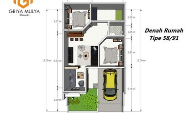 RUMAH MURAH PAS TEPI JALAN DI SAMBIREJO SEMANU