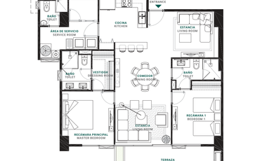 Departamento 2R132 Torre Alaya  en Venta en Infiniti Mérida