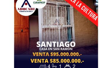 SANTIAGO - VENTA DE CASA EN SAN RAMÓN - 4D 1B 2E