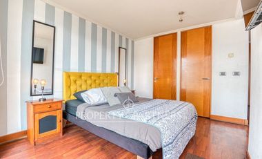 Departamento en venta, vista despejada al oriente a pasos de metro Manuel Montt.