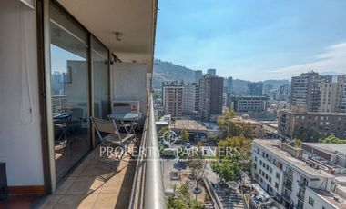 Departamento en venta, vista despejada al oriente a pasos de metro Manuel Montt.