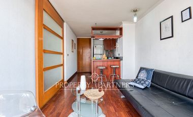 Departamento en venta, vista despejada al oriente a pasos de metro Manuel Montt.