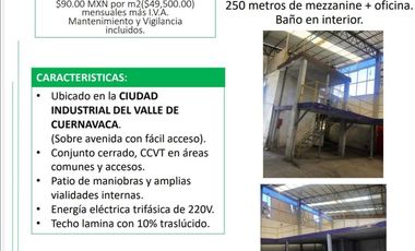 Nave Industrial en renta en Unidad Habitacional Sección Kovas, Jiutepec
