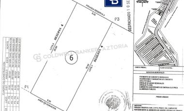 TERRENO EN VENTA LOTE 6 RESERVA 4 SOL CAMPESTRE