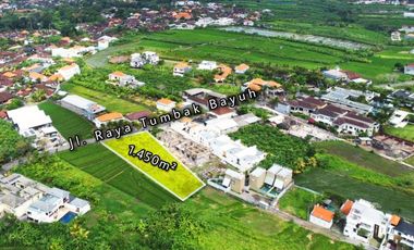 Tanah 1450m2 Jalan Utama Tumbak Bayuh Canggu