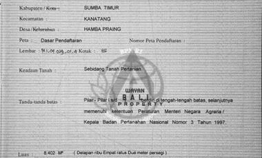 Tanah Beachfront Tepi Pantai Puru Kambera Sumba Timur