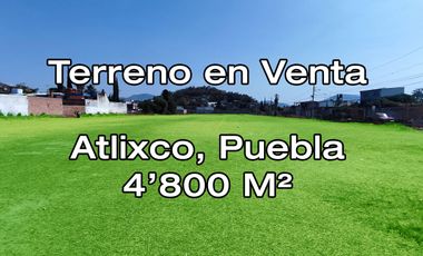 Vendo Terreno 4800m cerca del Zocalo de Atlixco Puebla