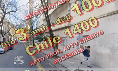 REFACCIONADO - Departamento en Venta en Monserrat 3 ambientes + dependencia 100 m2 - Chile 1400