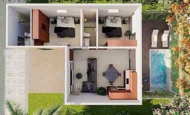 Villa (1R) en Venta en Frida Residencial en Conkal