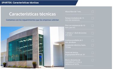 VENTA DE NAVES INDUSTRIALES SPARTEK INDUSTRIAL PARK