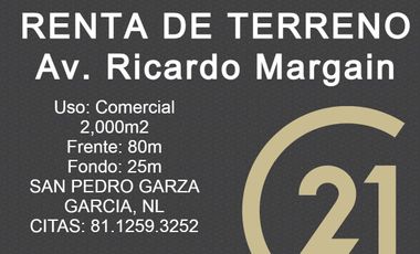 TERRENO COMERCIAL EN RENTA, SAN PEDRO GARZA GARCIA, NL